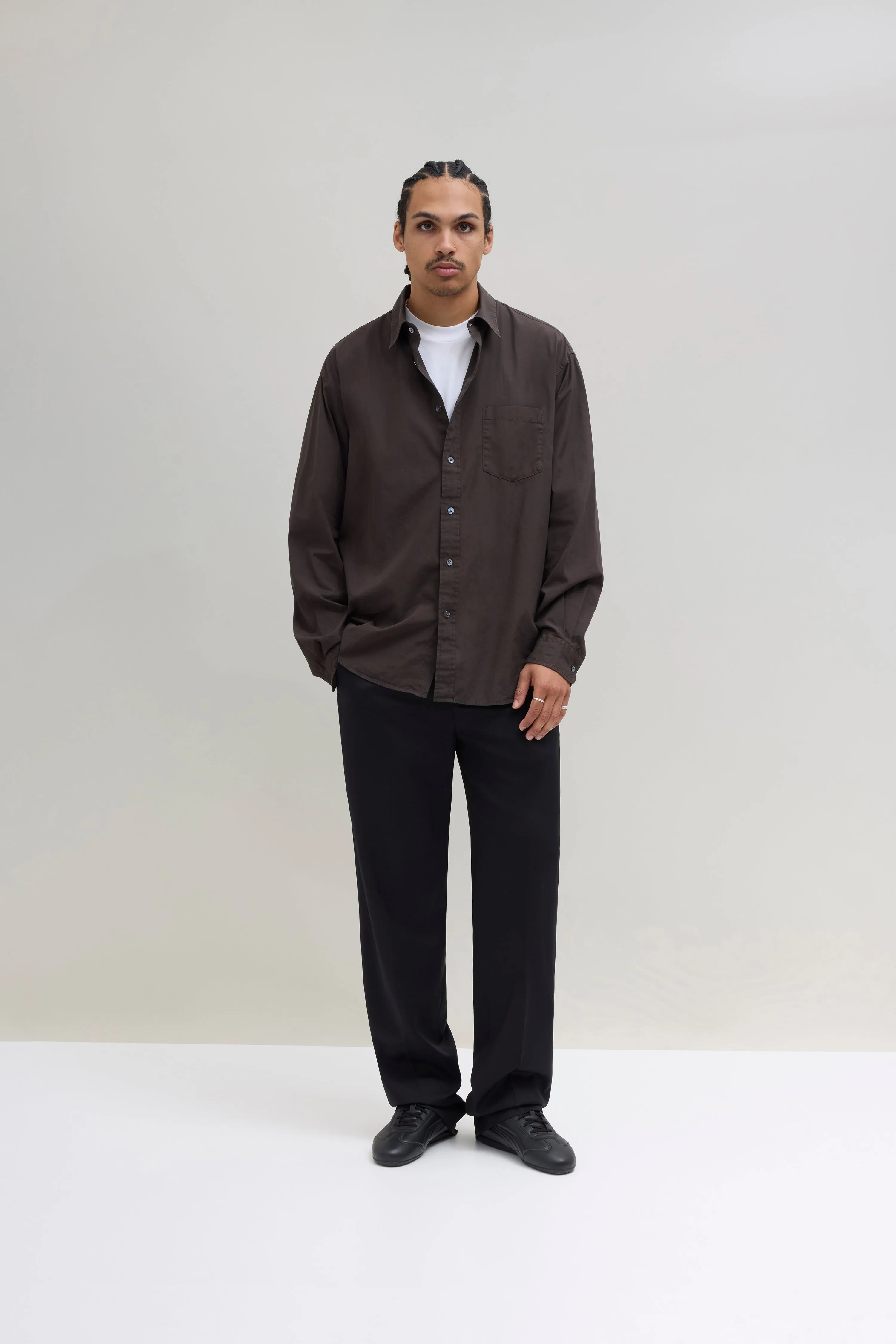 Poplin Big Shirt - Brown sold by JJJJound product image thumbnail 5