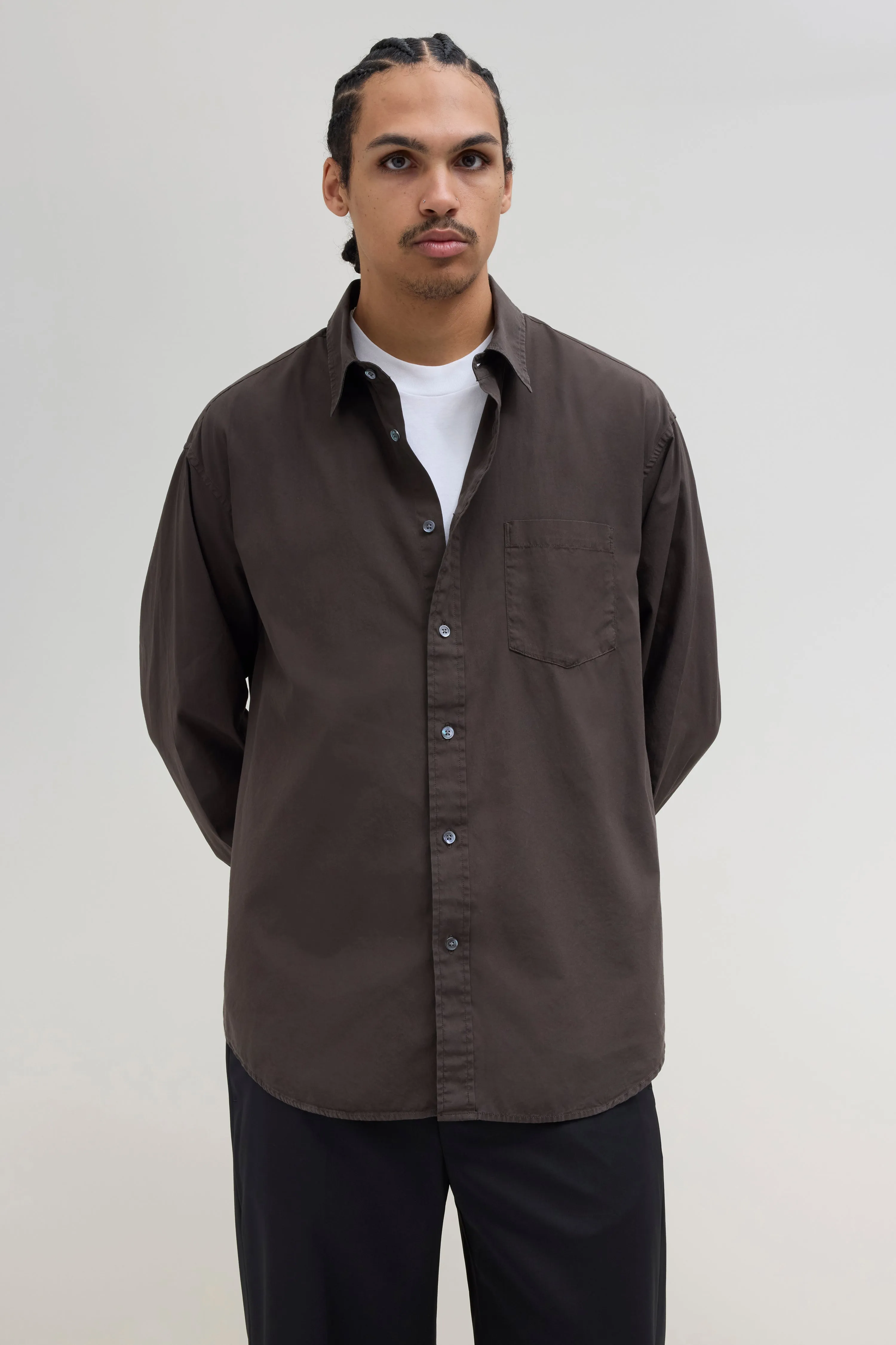 Poplin Big Shirt - Brown sold by JJJJound product image thumbnail 2