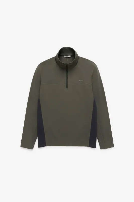 Quarter Zip Base Layer - Olive/Grey sold by JJJJound