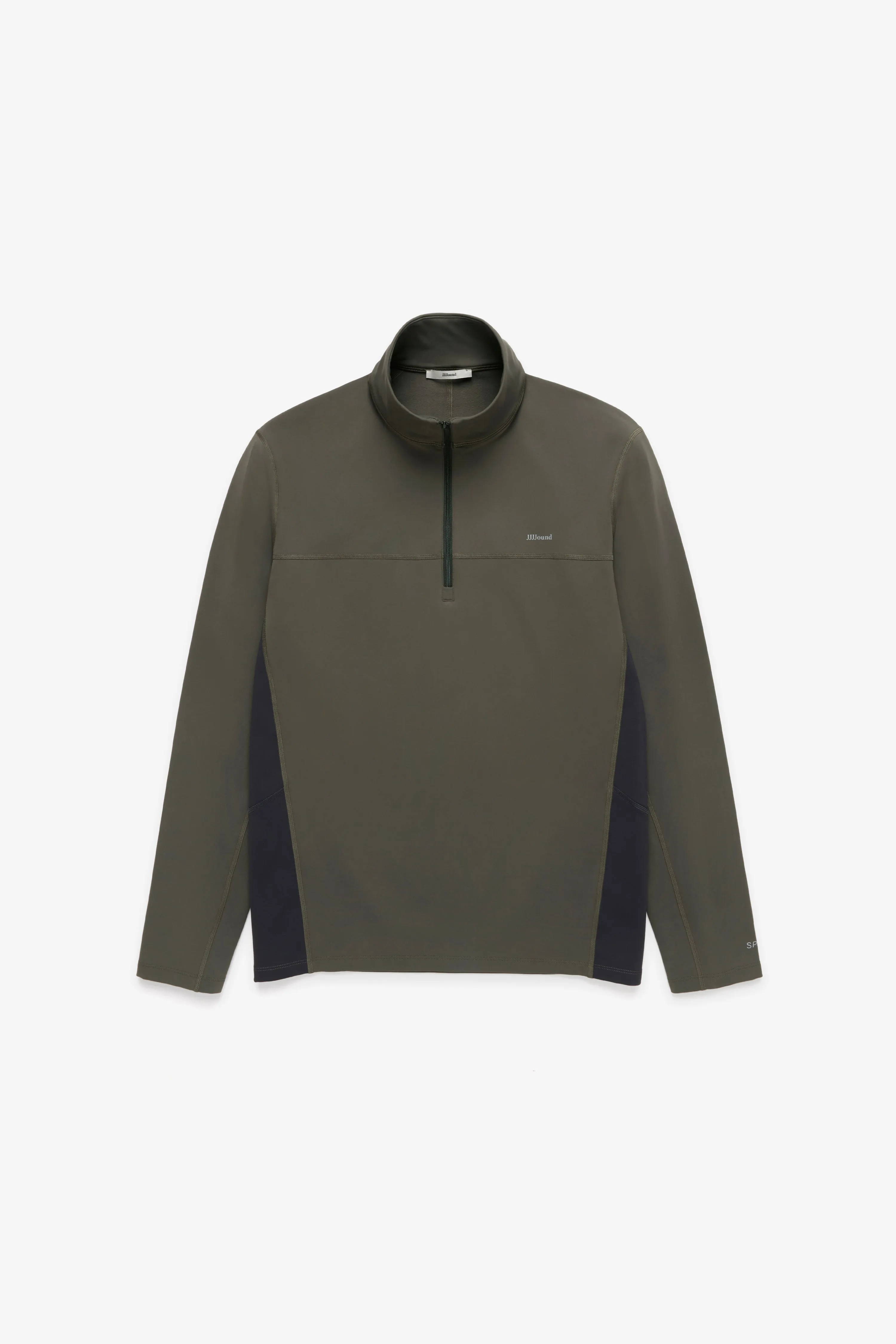 Quarter Zip Base Layer - Olive/Grey sold by JJJJound