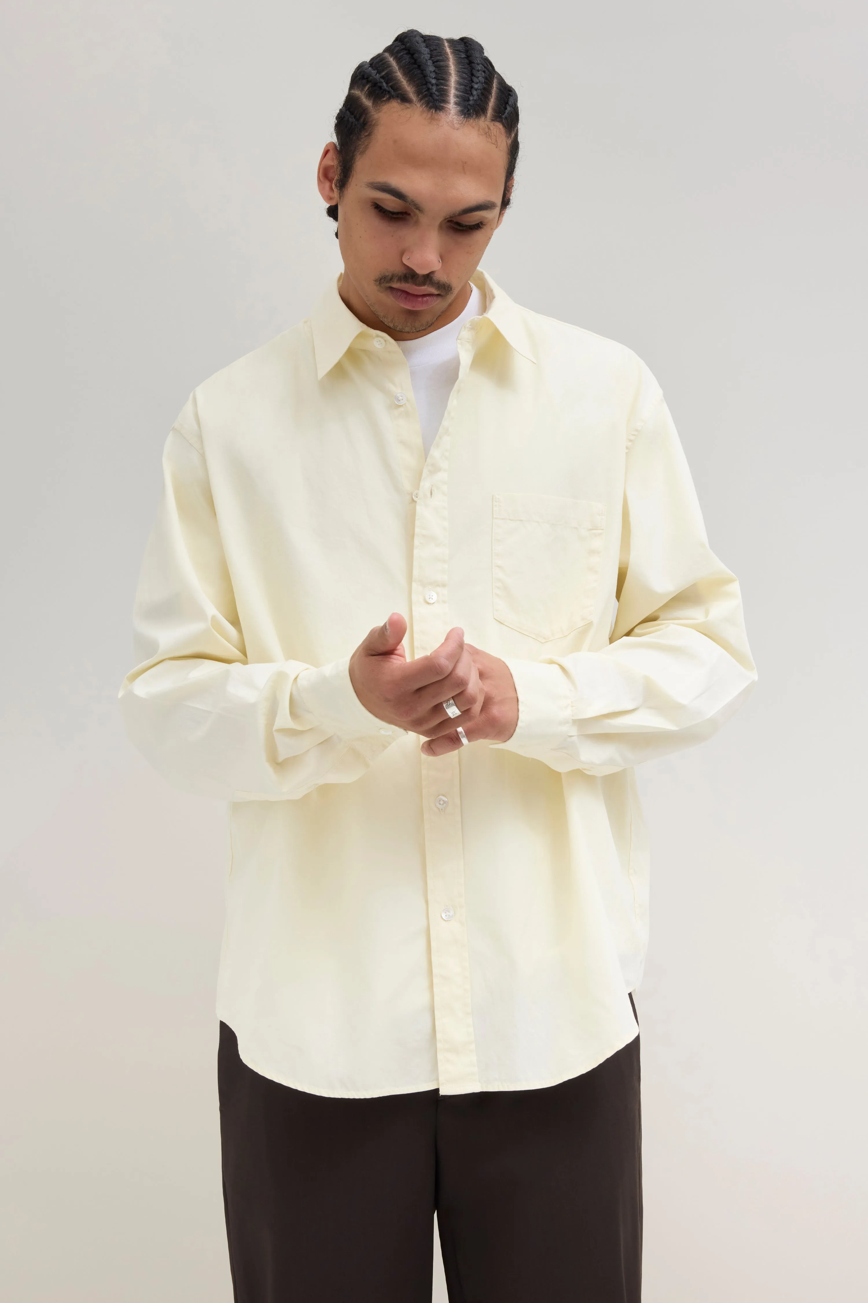 Poplin Big Shirt - Yellow sold by JJJJound product image thumbnail 2