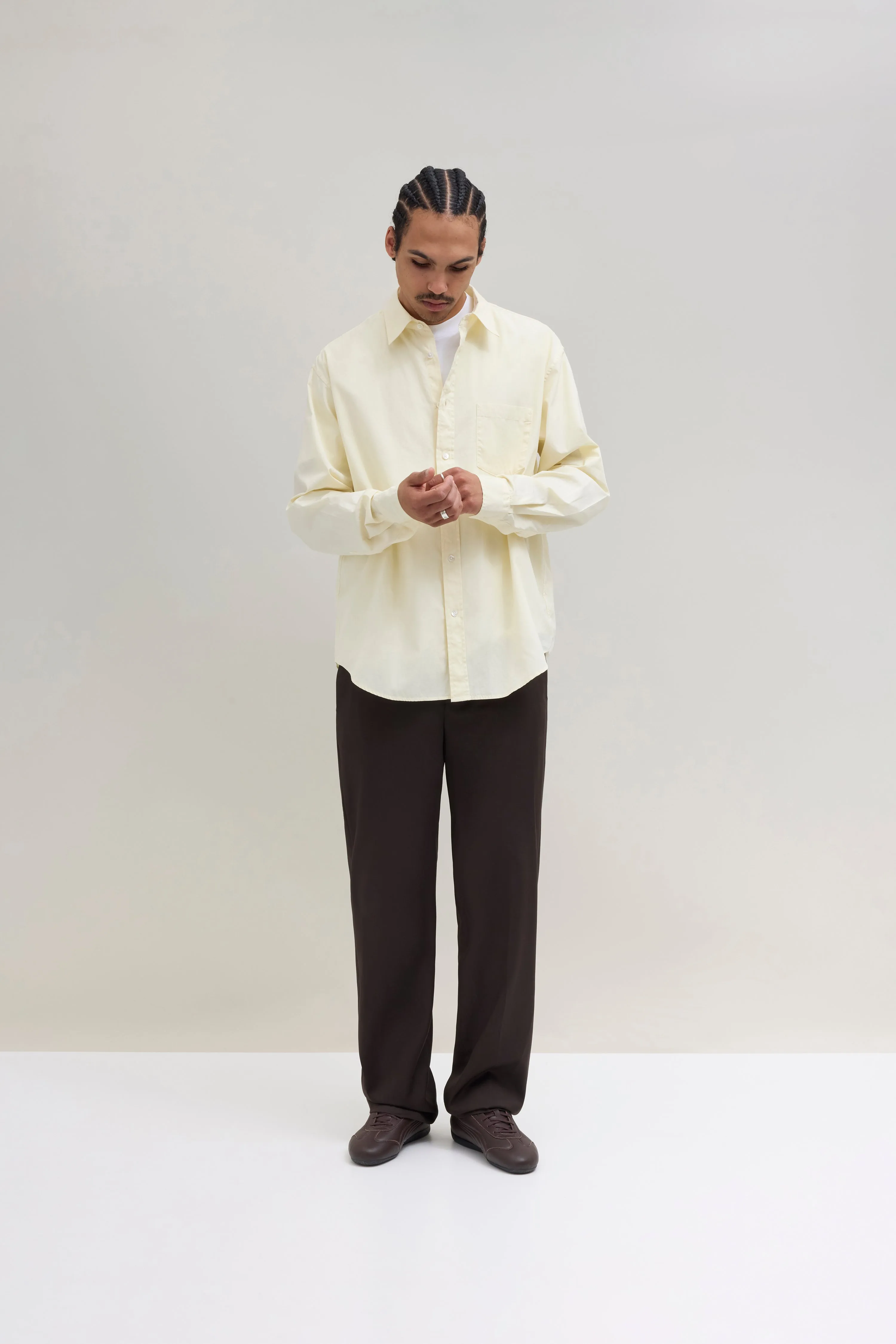Poplin Big Shirt - Yellow sold by JJJJound product image thumbnail 5