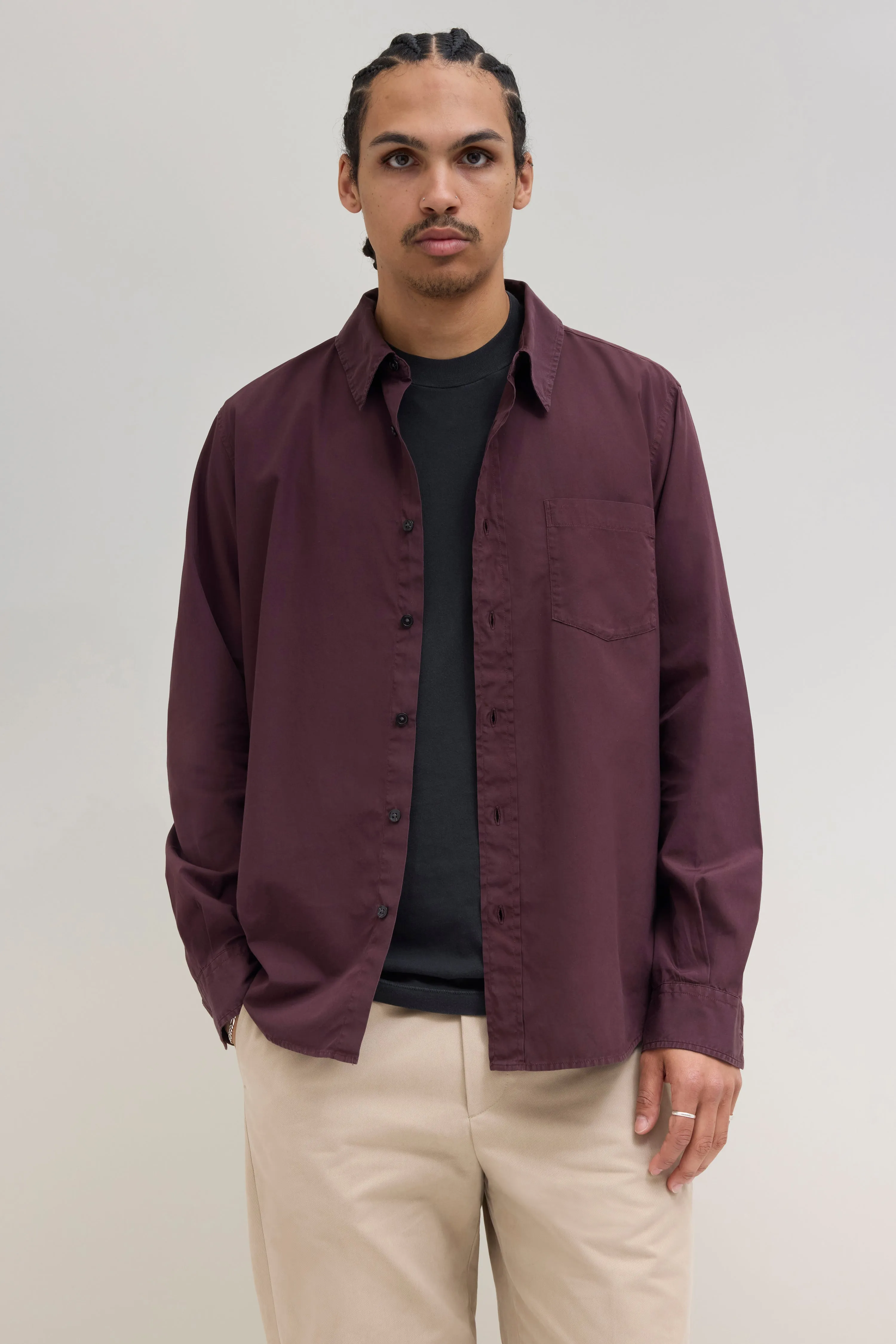 Poplin Shirt - Burgundy sold by JJJJound product image thumbnail 2