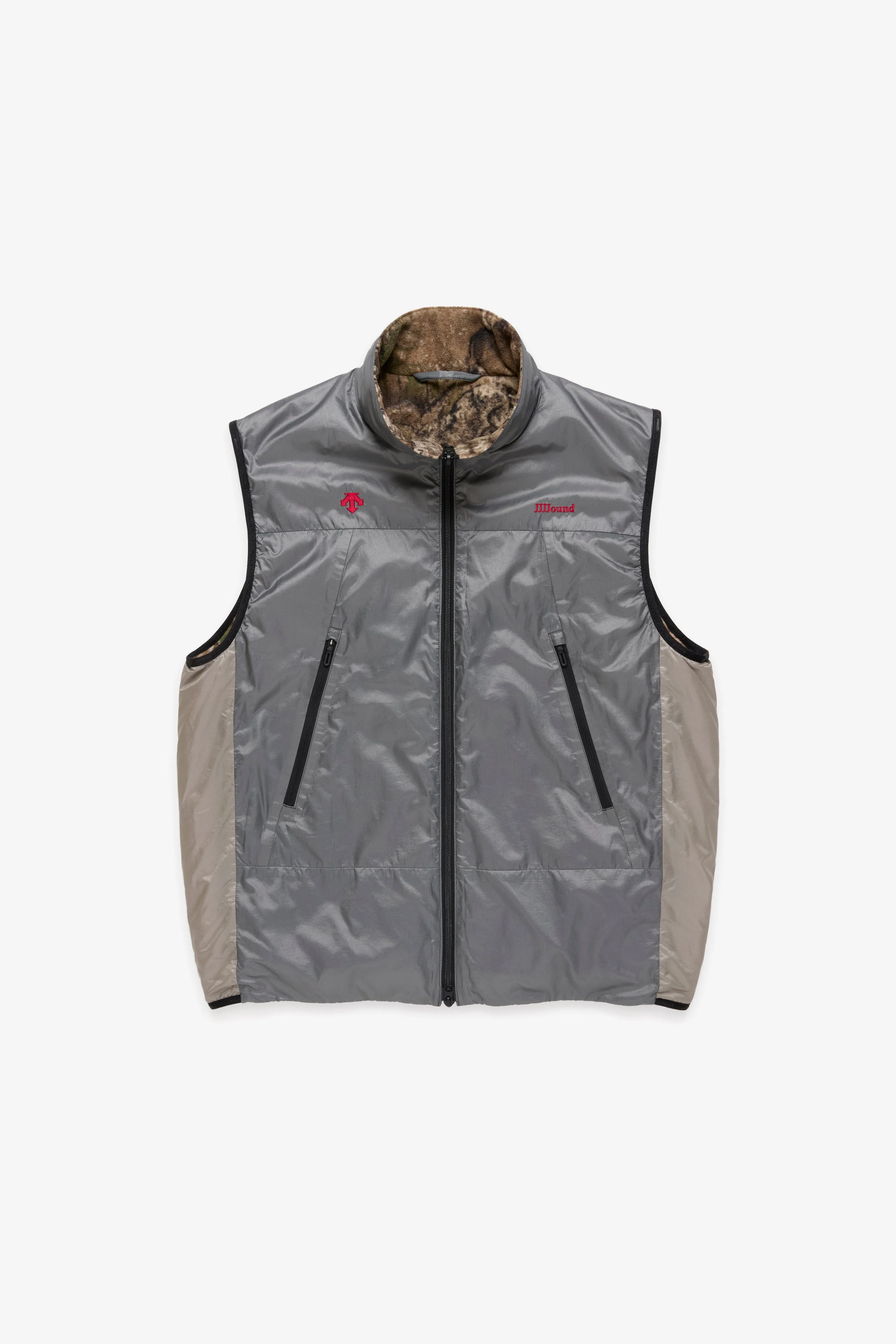 JJJJound Descente Reversible Vest - Charcoal/Taupe sold by JJJJound