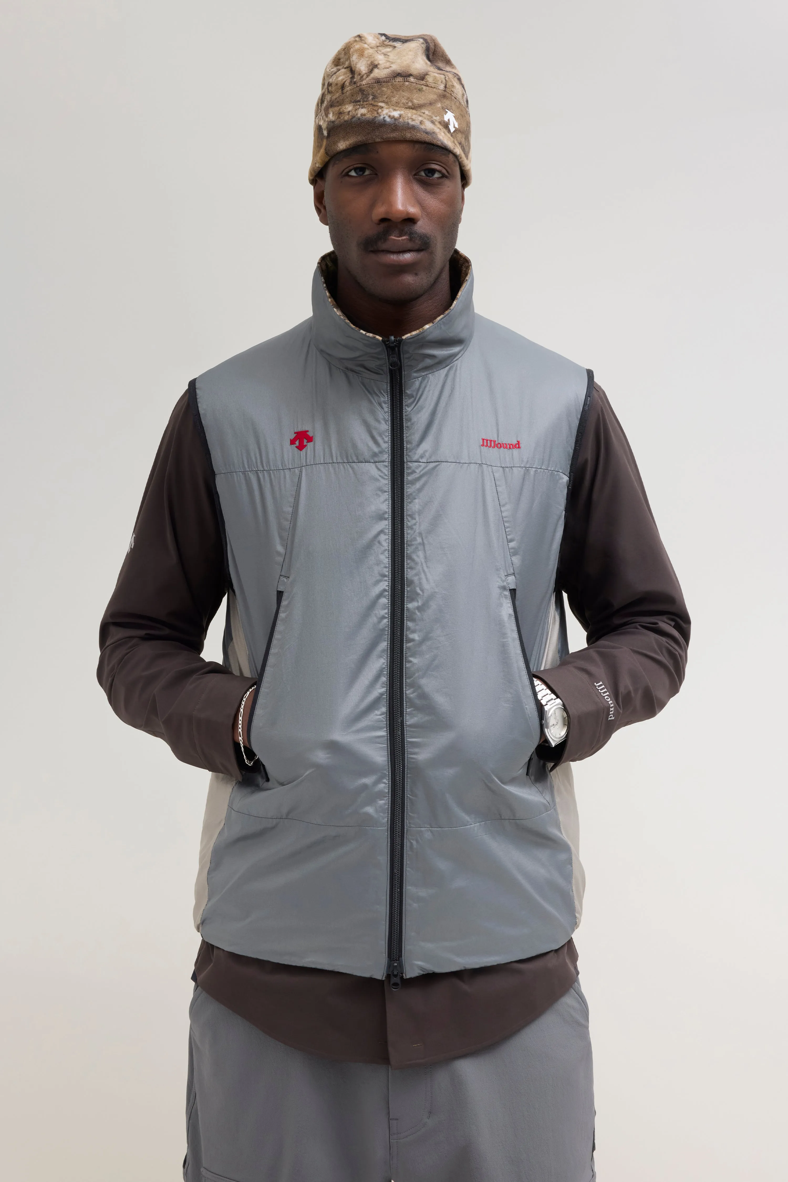 JJJJound Descente Reversible Vest - Charcoal/Taupe sold by JJJJound product image thumbnail 2