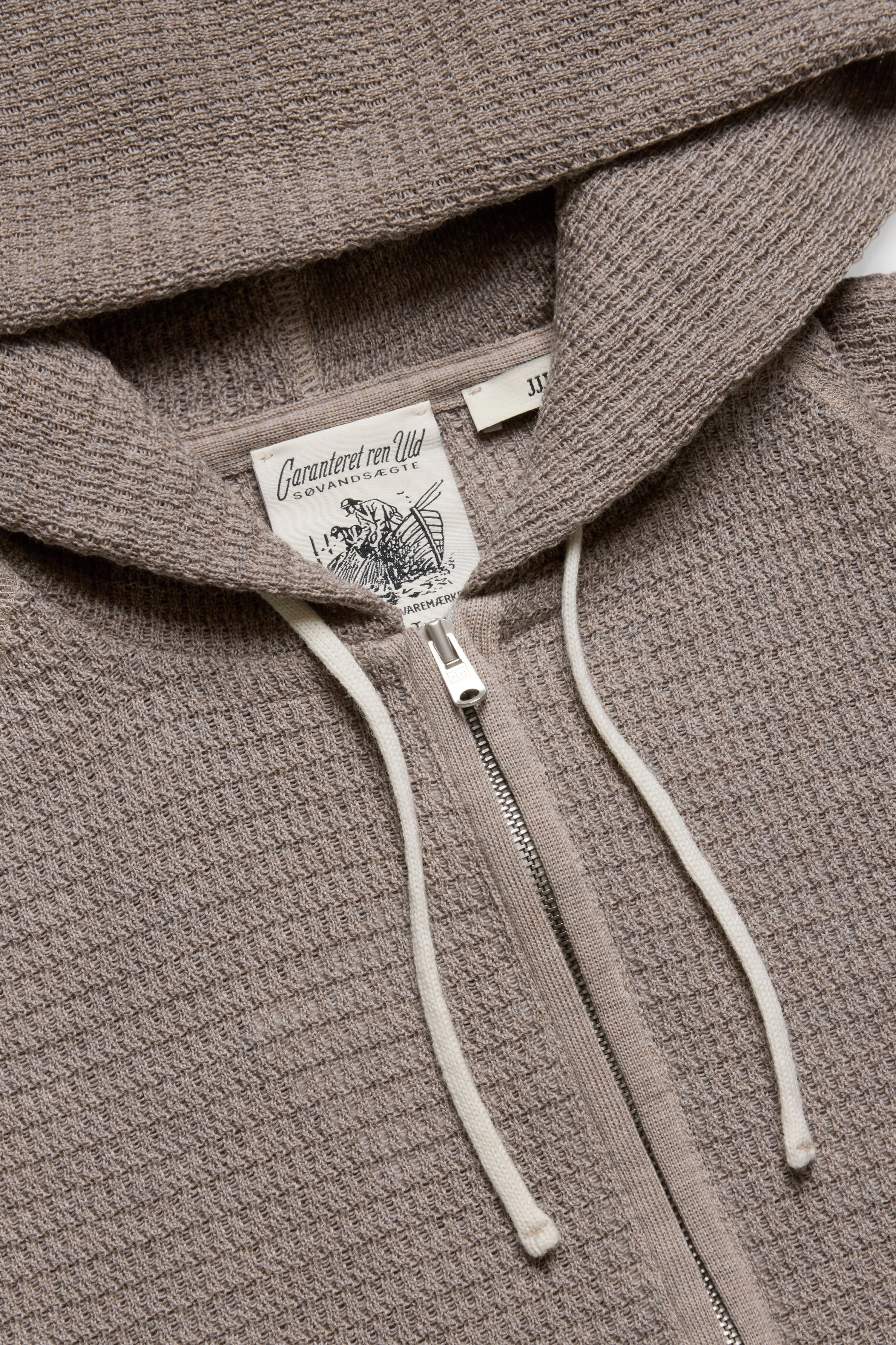 S.N.S JJJJound 70s Hooded Zip Knit Sweatshirt - Taupe sold by JJJJound product image thumbnail 3