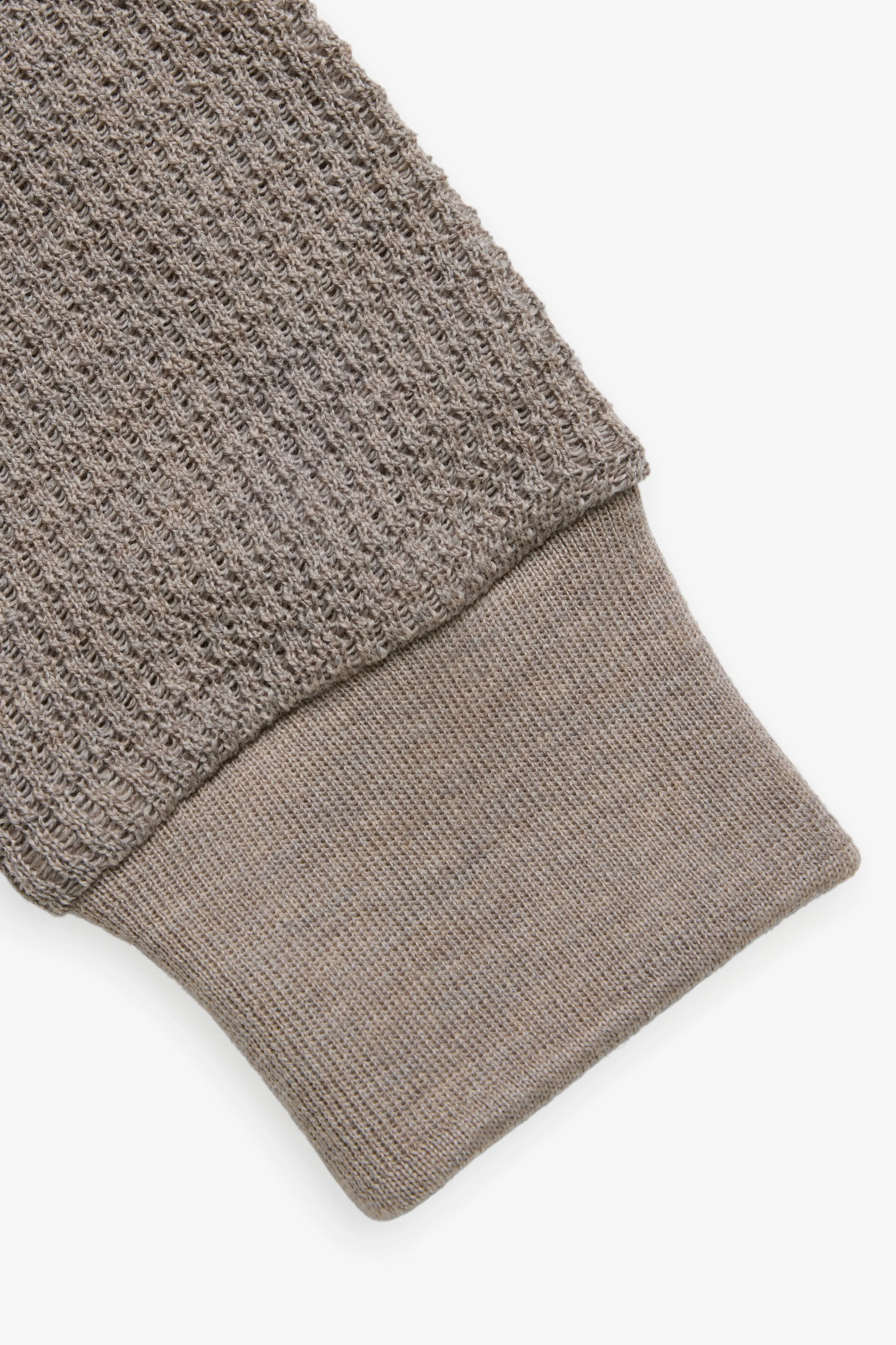 S.N.S JJJJound 70s Hooded Zip Knit Sweatshirt - Taupe sold by JJJJound product image thumbnail 5