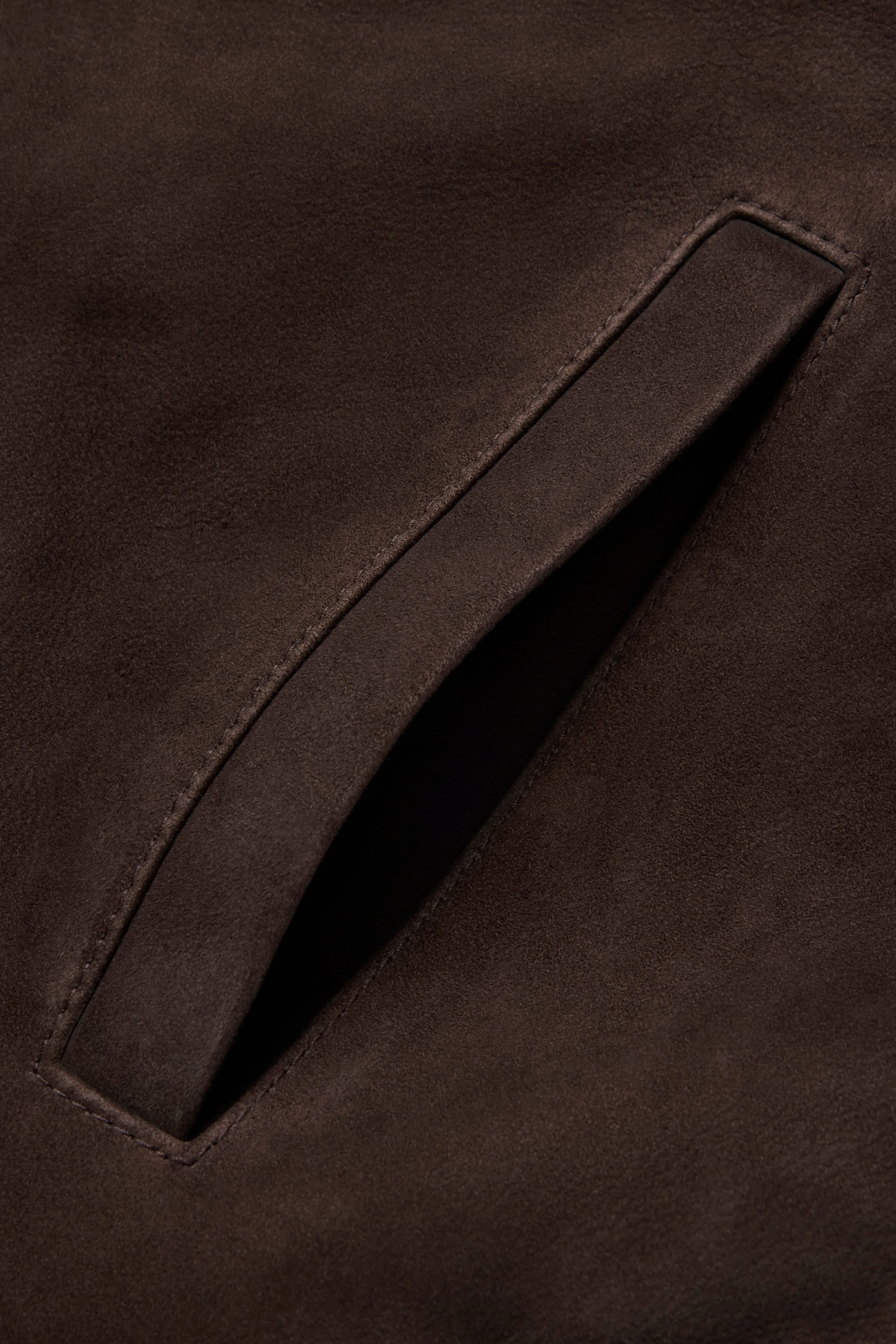 Suede Baseball Jacket - Brown sold by JJJJound product image thumbnail 3