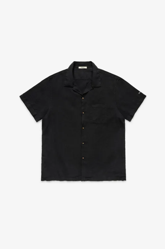 Logo Weekend Linen Shirt - Black made by JJJJound