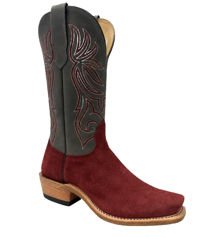 CHICO - BURGUNDY ROUGHOUT made by Fengolio Boots