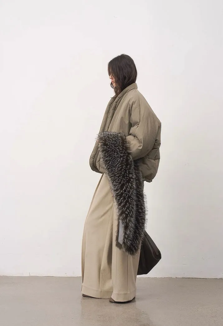 BALIANG Nest Fur Puffer Jacket-Moss Gray sold by BALIANG product image thumbnail 4