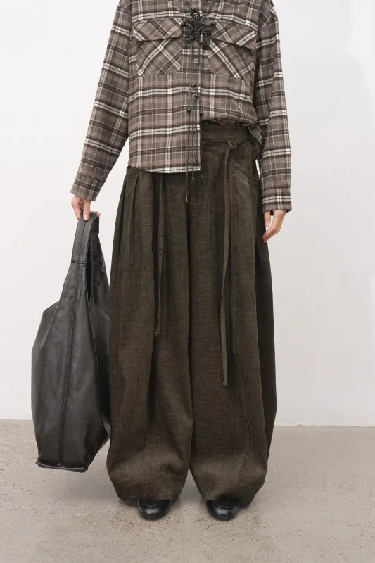 Baliang Brushed Balloon Pants-Pine Green sold by BALIANG