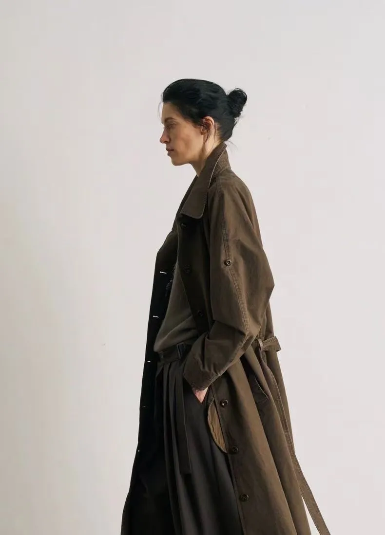 BALIANG Enzyme Scarf Trench Coat-Misty Brown sold by BALIANG product image thumbnail 4