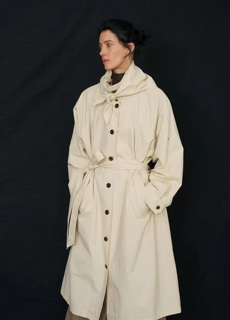 BALIANG Enzyme Scarf Trench Coat-Ivory sold by BALIANG product image thumbnail 2