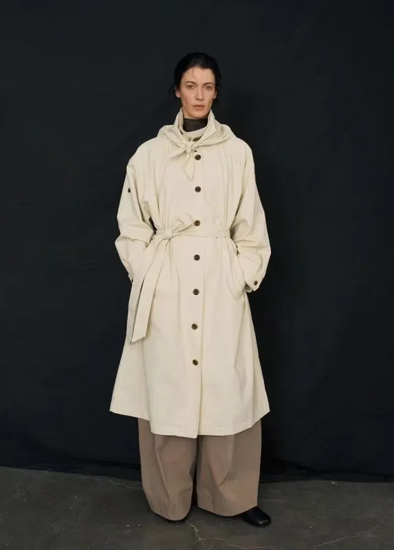 BALIANG Enzyme Scarf Trench Coat-Ivory sold by BALIANG