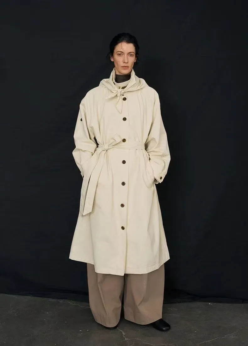 BALIANG Enzyme Scarf Trench Coat-Ivory sold by BALIANG