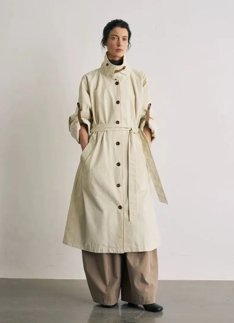 BALIANG Enzyme Scarf Trench Coat-Ivory sold by BALIANG product image thumbnail 4