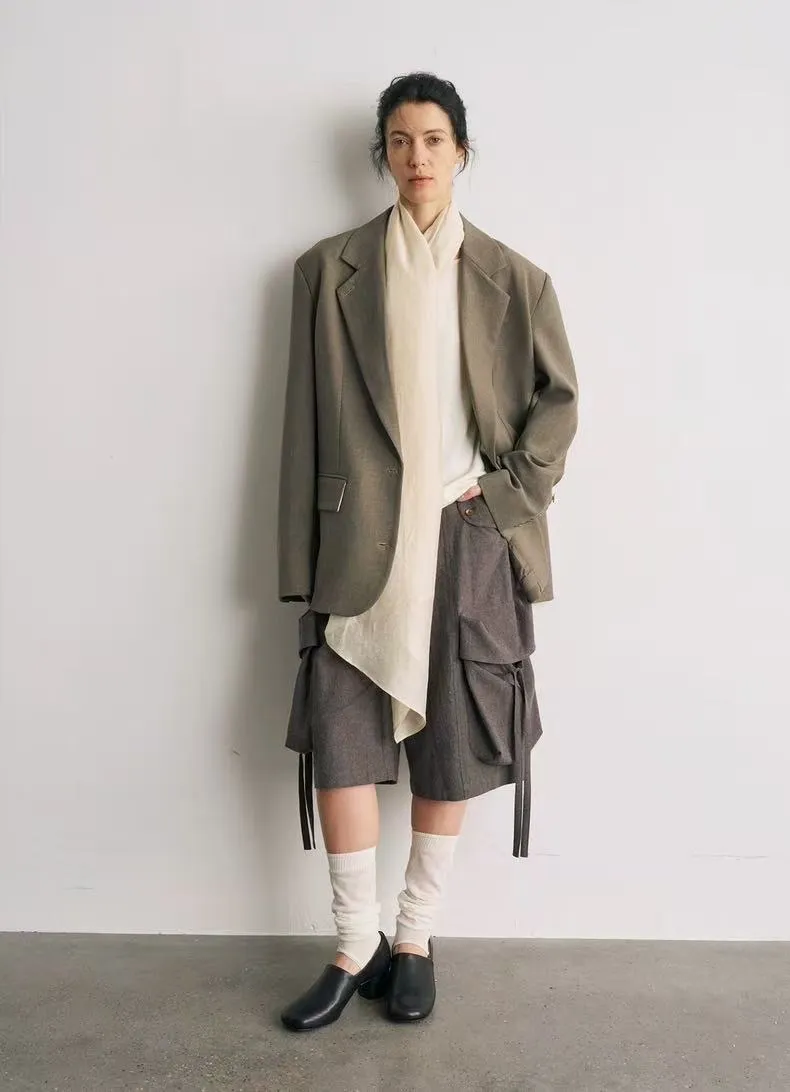 BALIANG Nomadic Scarf Blazer-Husk Green sold by BALIANG product image thumbnail 3