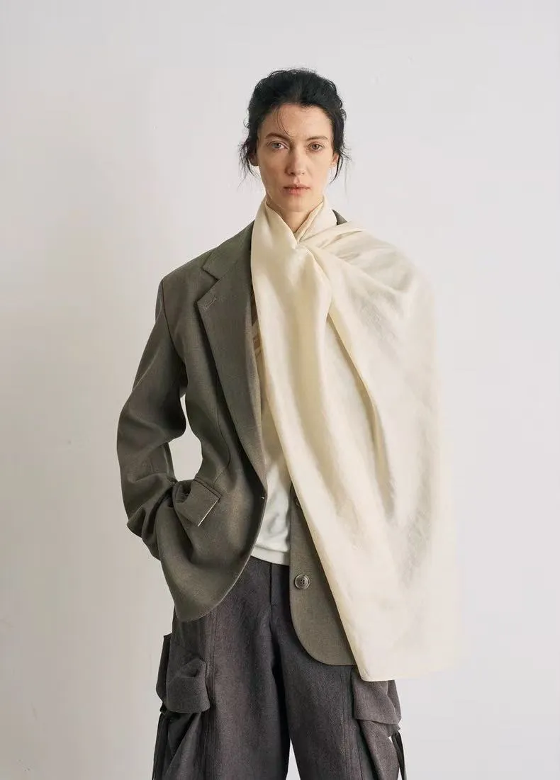 BALIANG Nomadic Scarf Blazer-Husk Green sold by BALIANG product image thumbnail 2