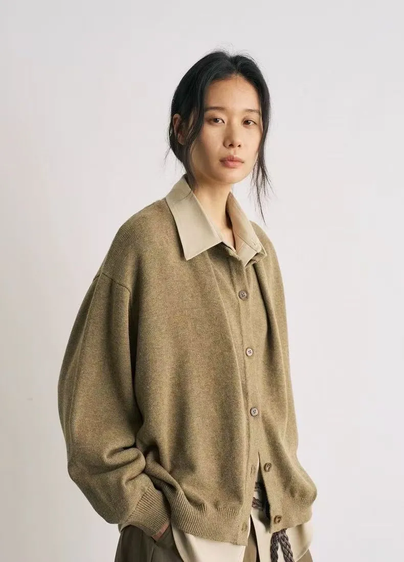 BALIANG Merino Wool Cardigan-Yellow Moss sold by BALIANG product image thumbnail 2