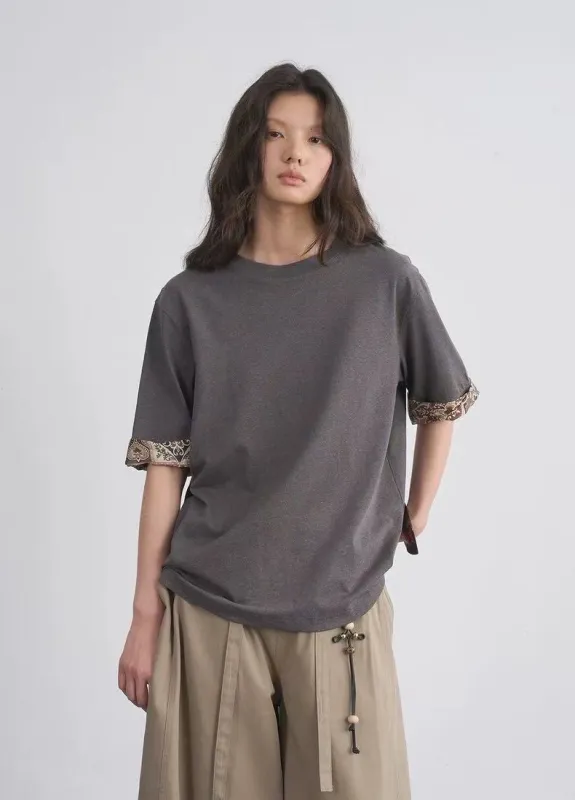 BALIANG Folded-Sleeve T-Shirt-Gray made by 96 Dragon Studio