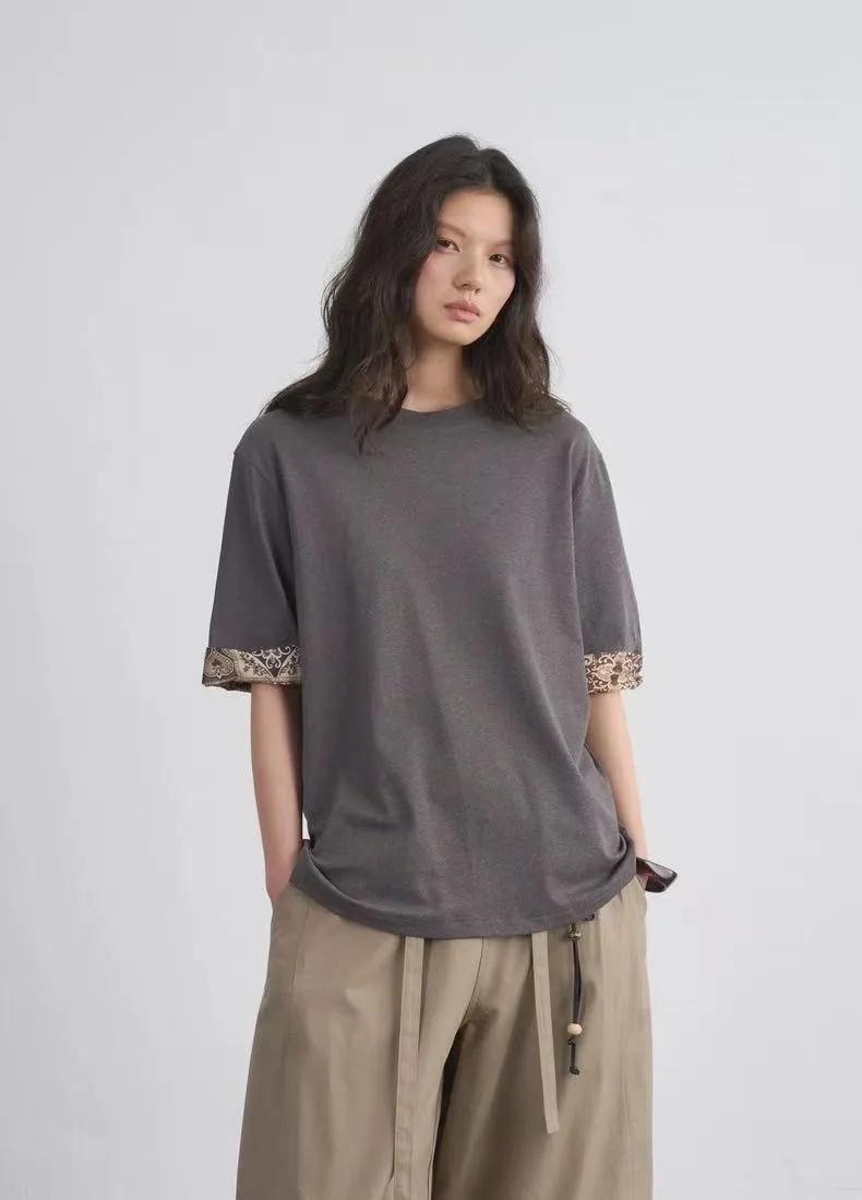 BALIANG Folded-Sleeve T-Shirt-Gray sold by BALIANG product image thumbnail 4