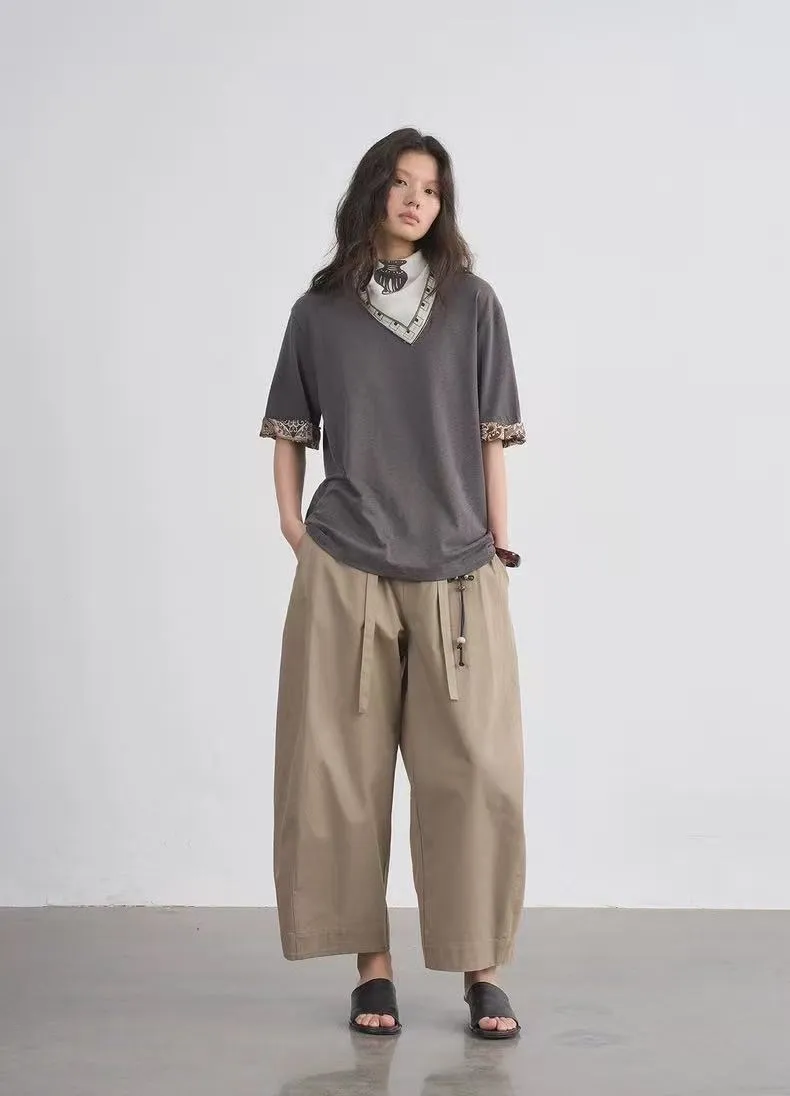 BALIANG Folded-Sleeve T-Shirt-Gray sold by BALIANG product image thumbnail 2