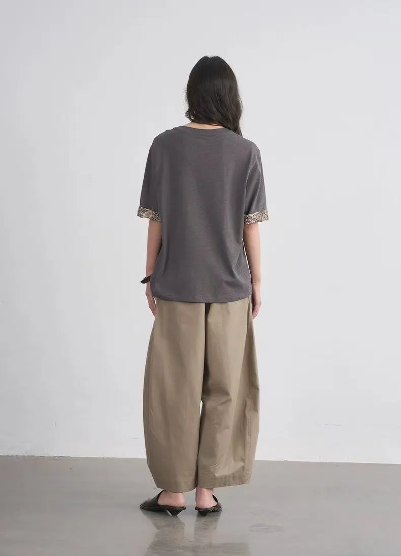 BALIANG Folded-Sleeve T-Shirt-Gray sold by BALIANG product image thumbnail 5