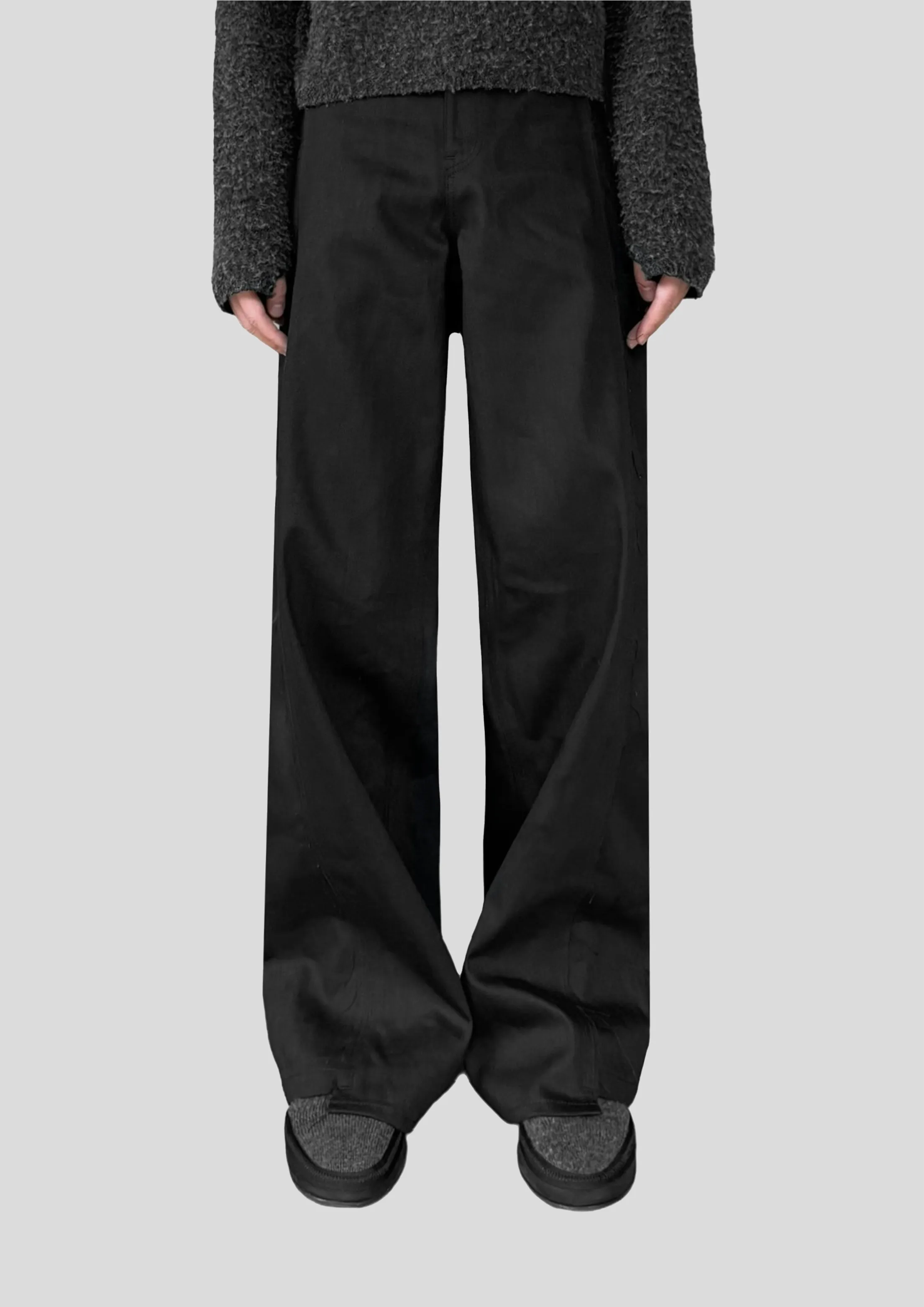 AMALIA WIDE-LEG RAW DENIM IN JET BLACK sold by vuja dè product image thumbnail 3