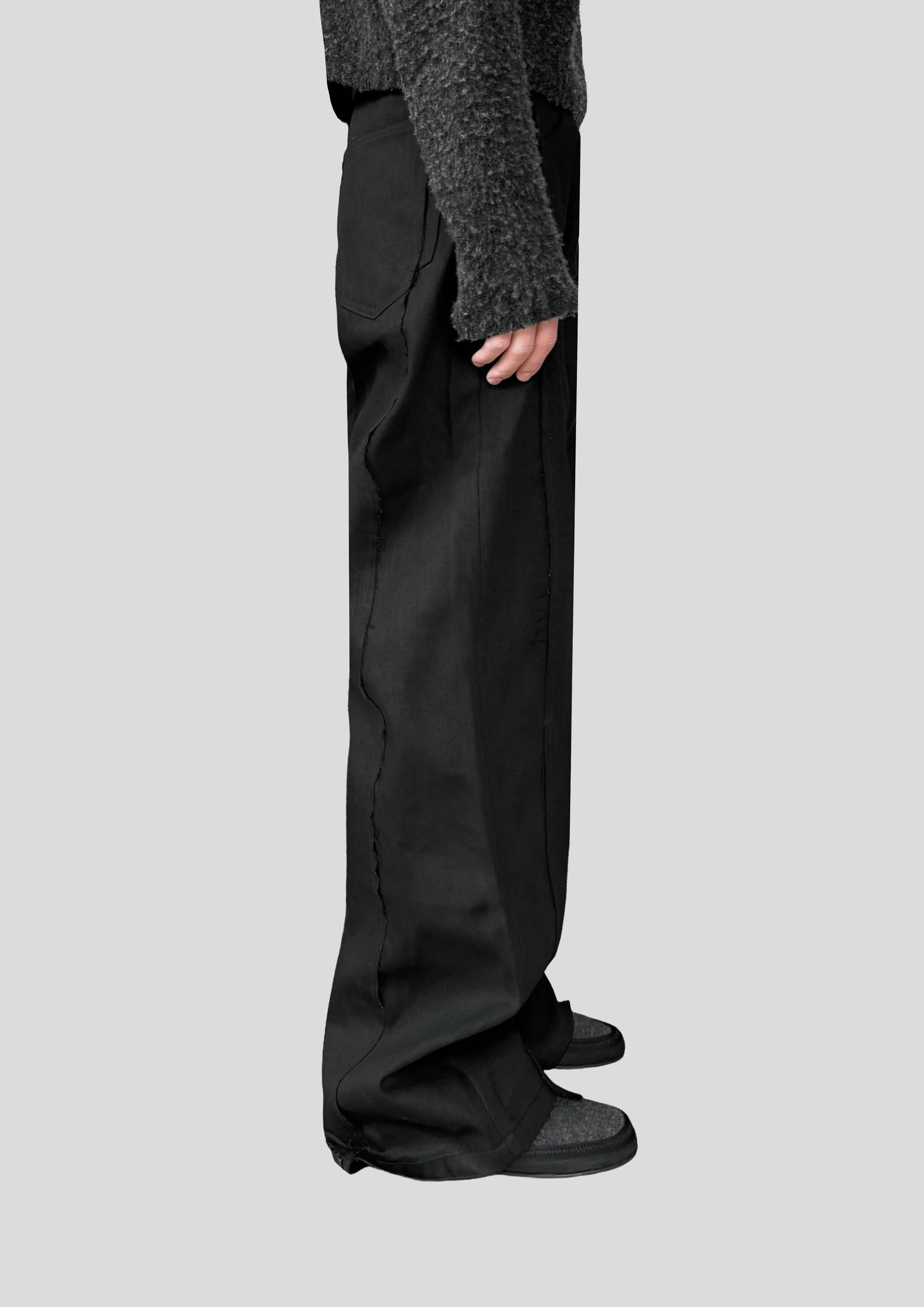 AMALIA WIDE-LEG RAW DENIM IN JET BLACK sold by vuja dè product image thumbnail 4