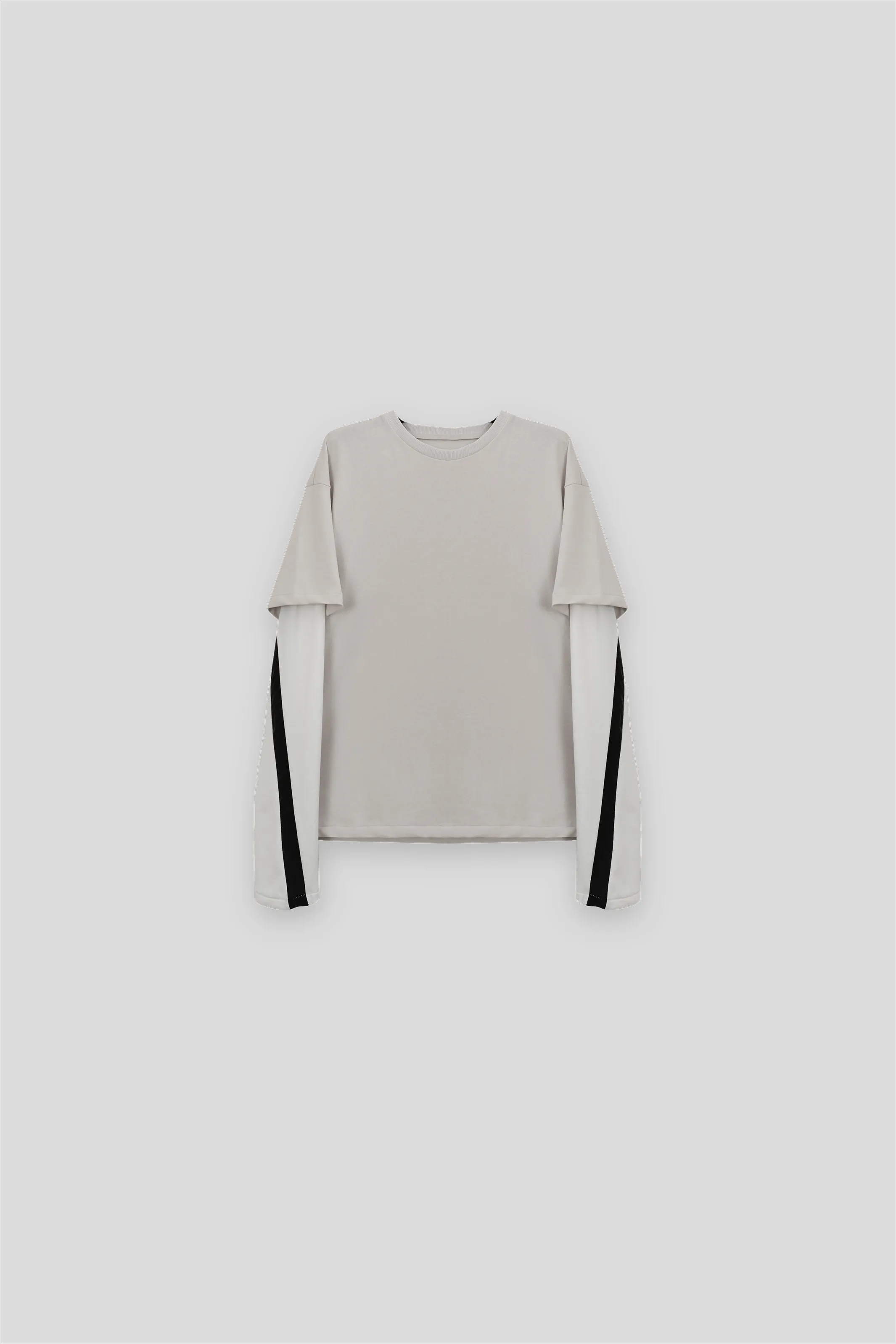 IRIS HYBRID LONG-SLEEVE T-SHIRT IN PLASTER GREY/DOVE sold by vuja dè