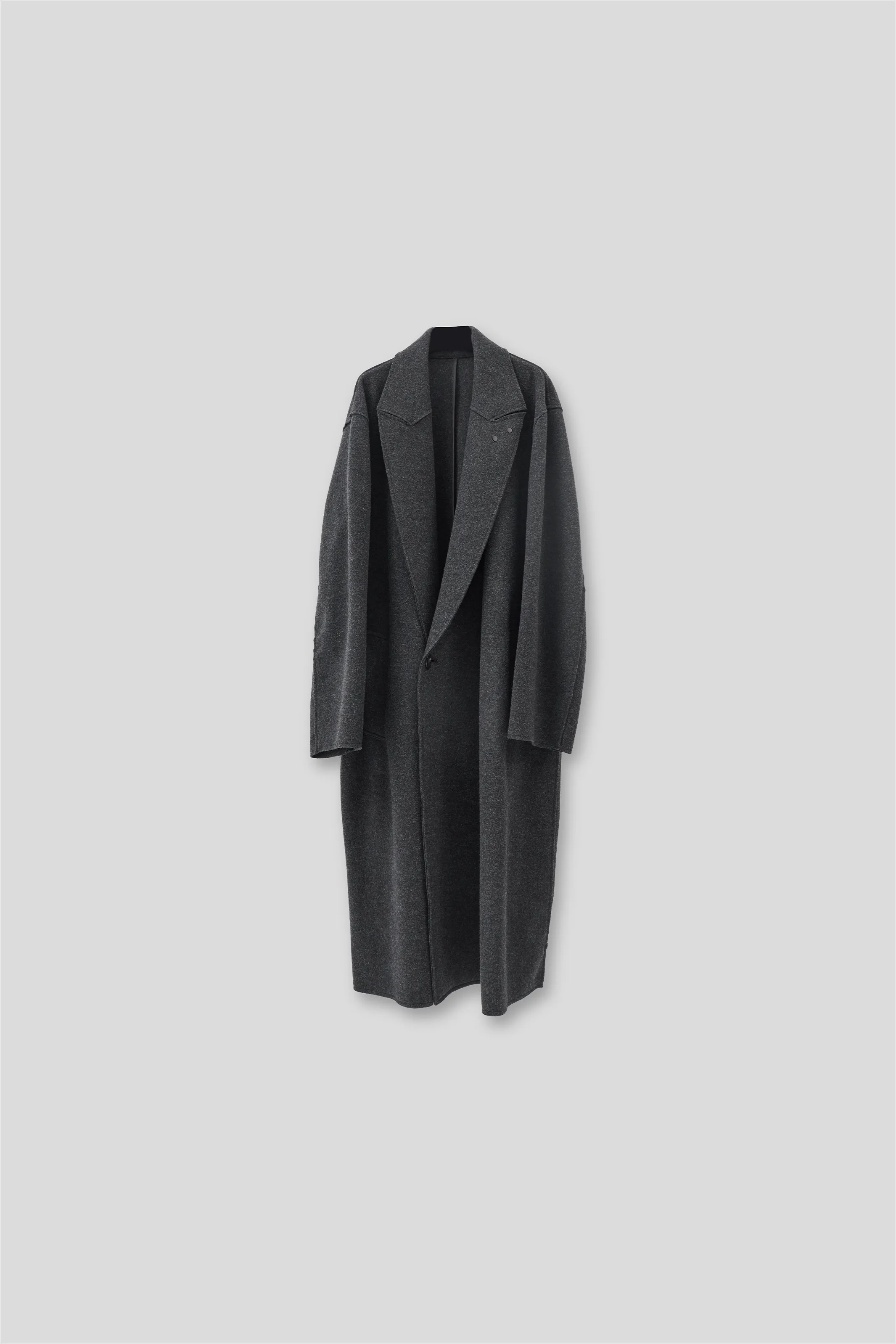 ADONIS CASHMERE WRAP COAT IN DARK GREY sold by vuja dè