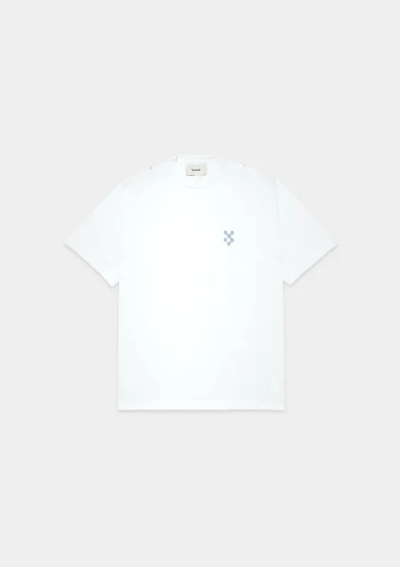 DARTED LOGO T-SHIRT (WHITE) sold by vuja dè