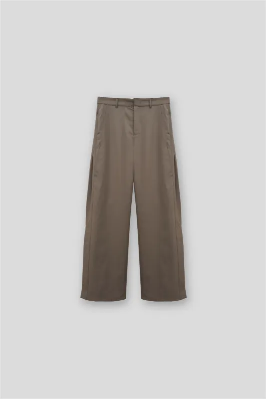 GALA  PLEATED TROUSERS IN TAUPE sold by vuja dè
