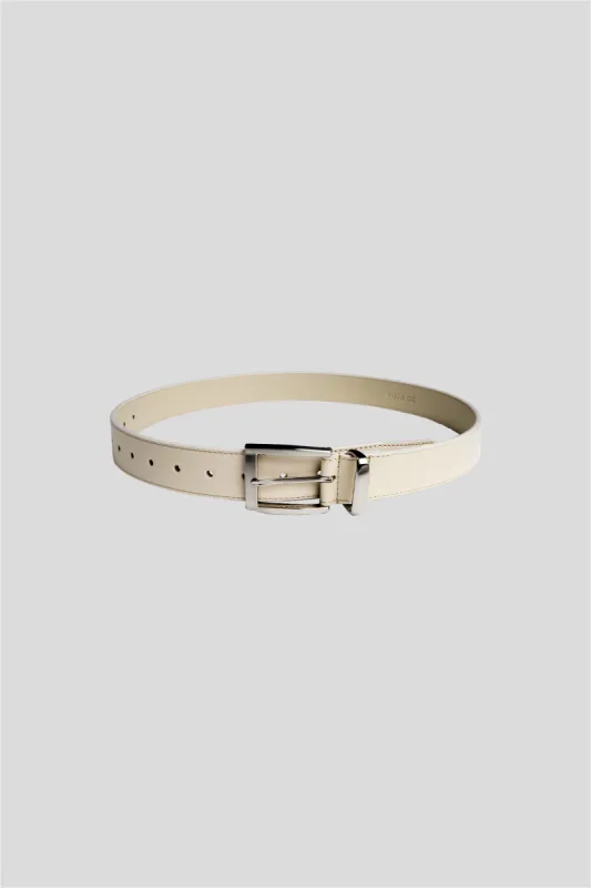 TYLER CLASSIC LEATHER BELT IN UOVO sold by vuja dè