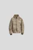 BECK DESTROYED HOODED BOMBER IN BRUSHED COTTON sold by vuja dè