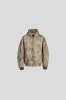 BECK DESTROYED HOODED BOMBER IN BRUSHED COTTON sold by vuja dè