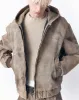 BECK DESTROYED HOODED BOMBER IN BRUSHED COTTON sold by vuja dè