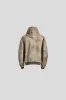 BECK DESTROYED HOODED BOMBER IN BRUSHED COTTON sold by vuja dè