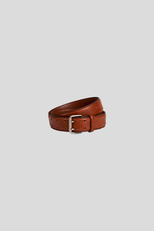 RELL TWO PRONG BELT IN CRINKLE LEATHER sold by vuja dè