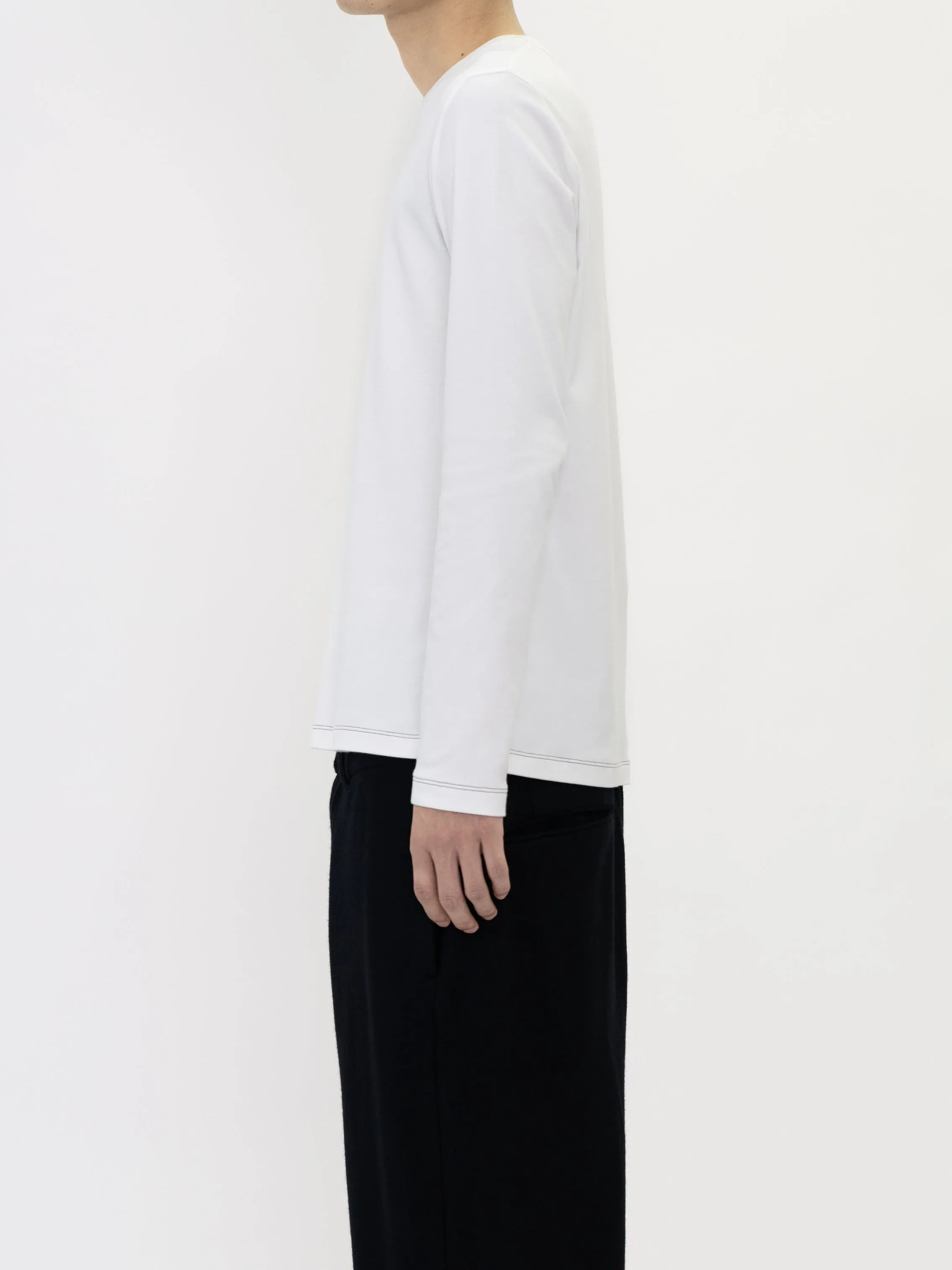 Contrast Stitch Long-sleeve Top in Supima Cotton sold by vuja dè product image thumbnail 4