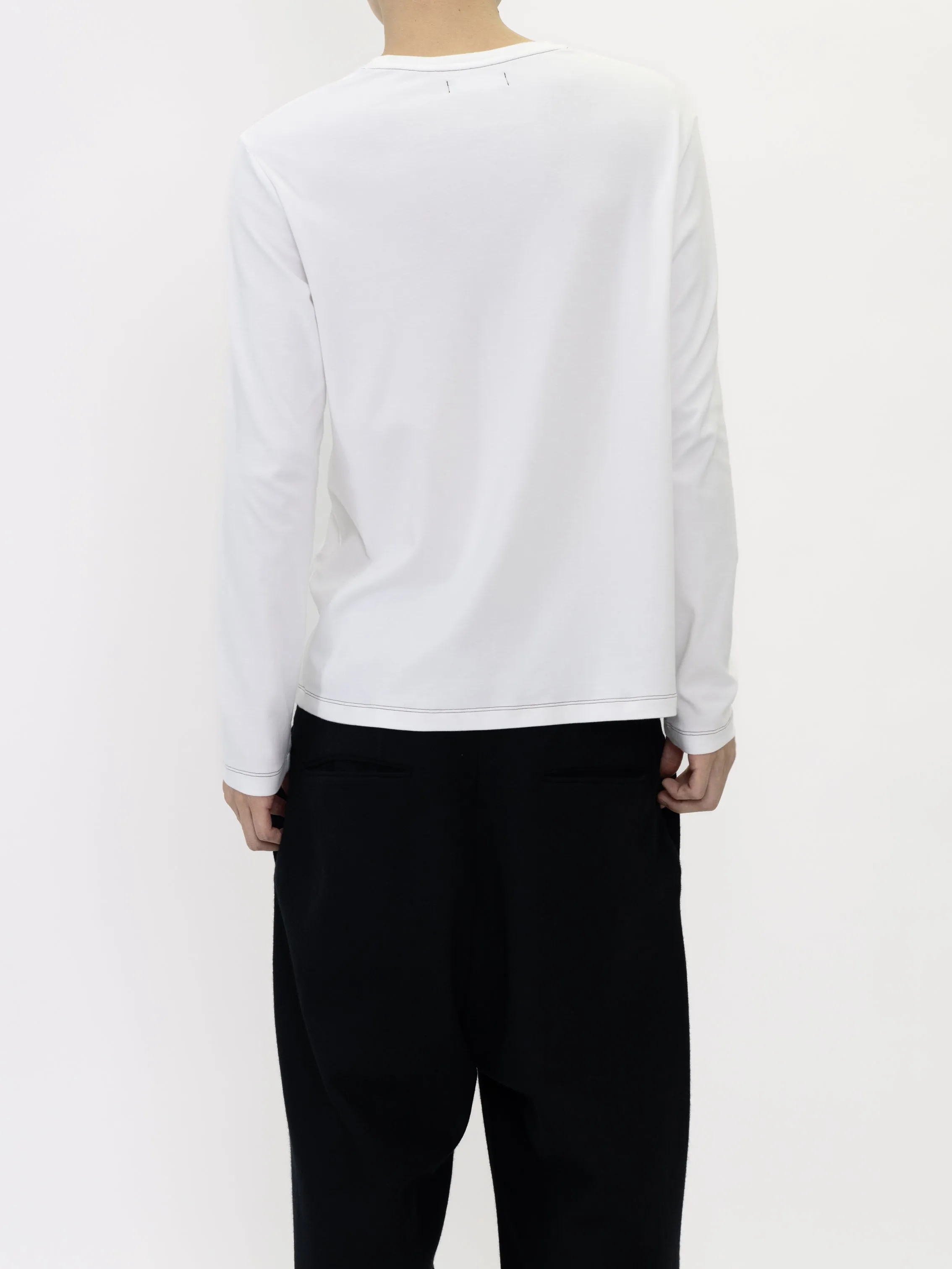 Contrast Stitch Long-sleeve Top in Supima Cotton sold by vuja dè product image thumbnail 5