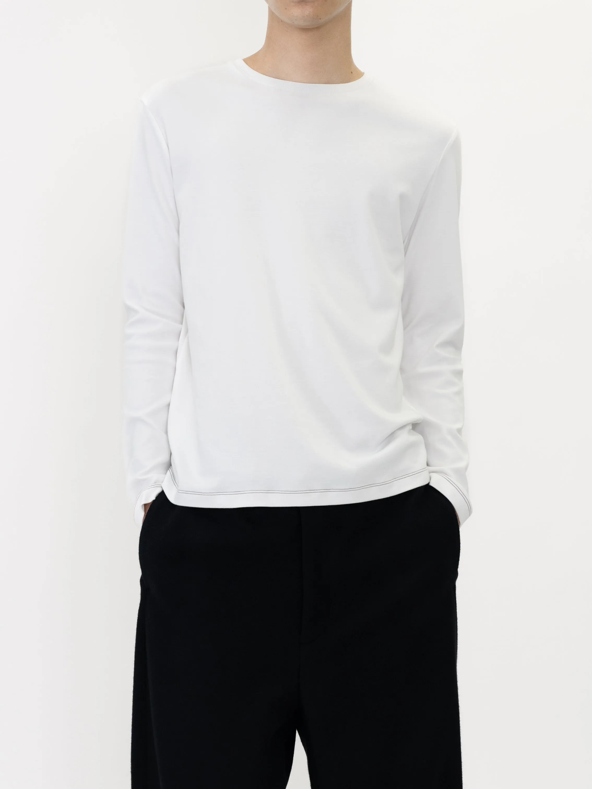 Contrast Stitch Long-sleeve Top in Supima Cotton sold by vuja dè product image thumbnail 3