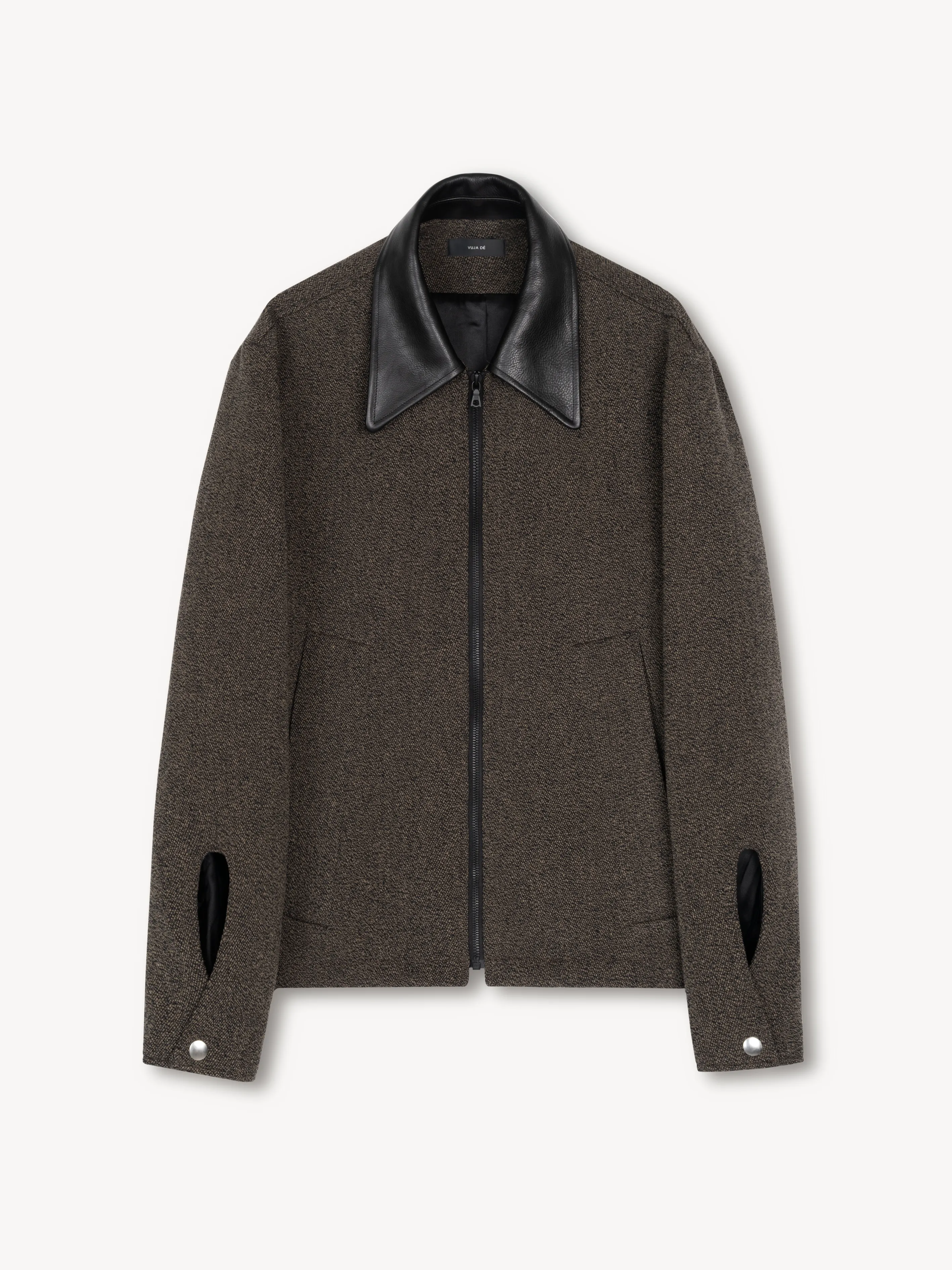 Relaxed Jacket in Wool/Leather sold by vuja dè