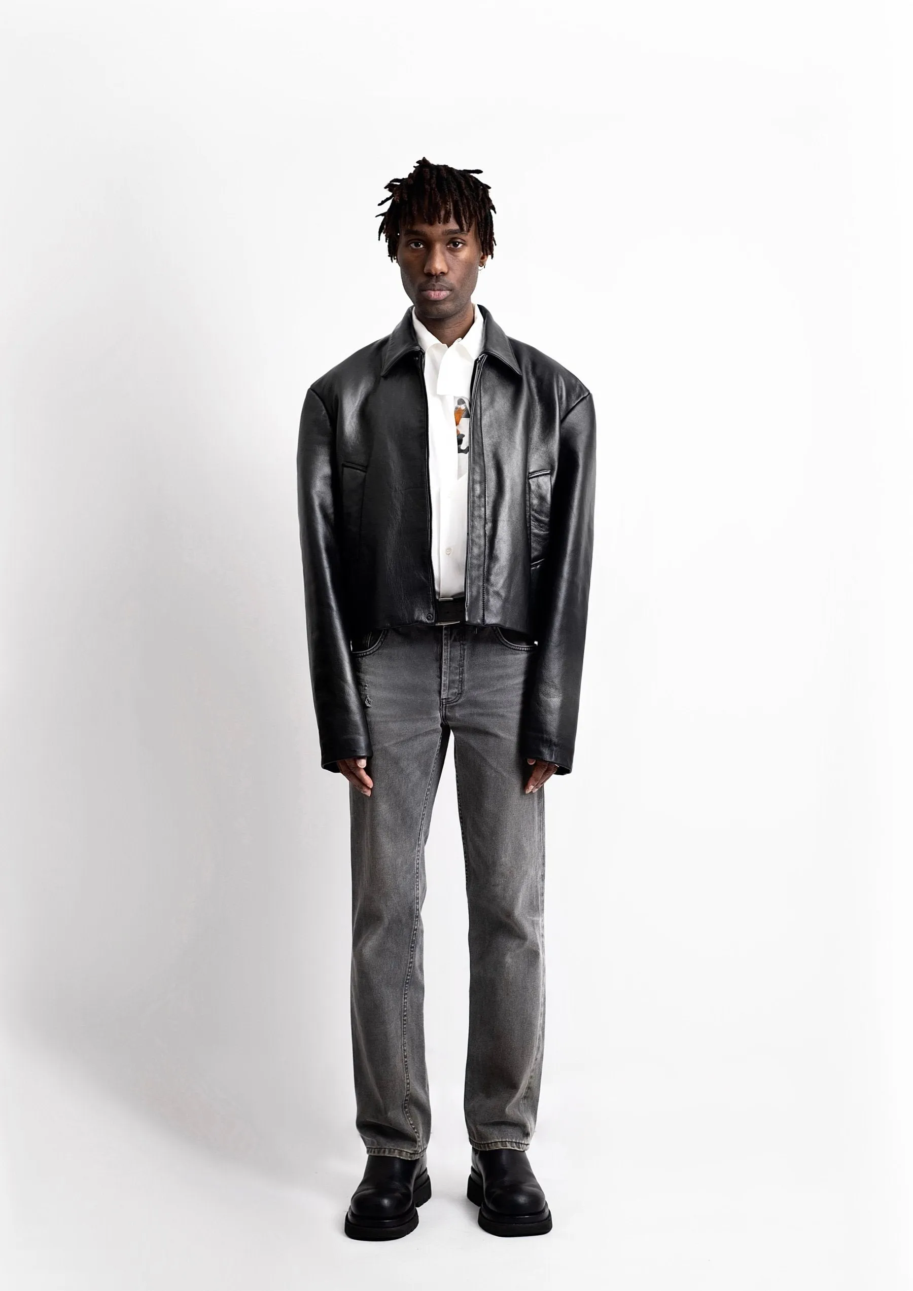 は*め様 vujade leather jacket 26ss Weston Crinkled Leather Jacket in Goat leather – VUJA DÉ