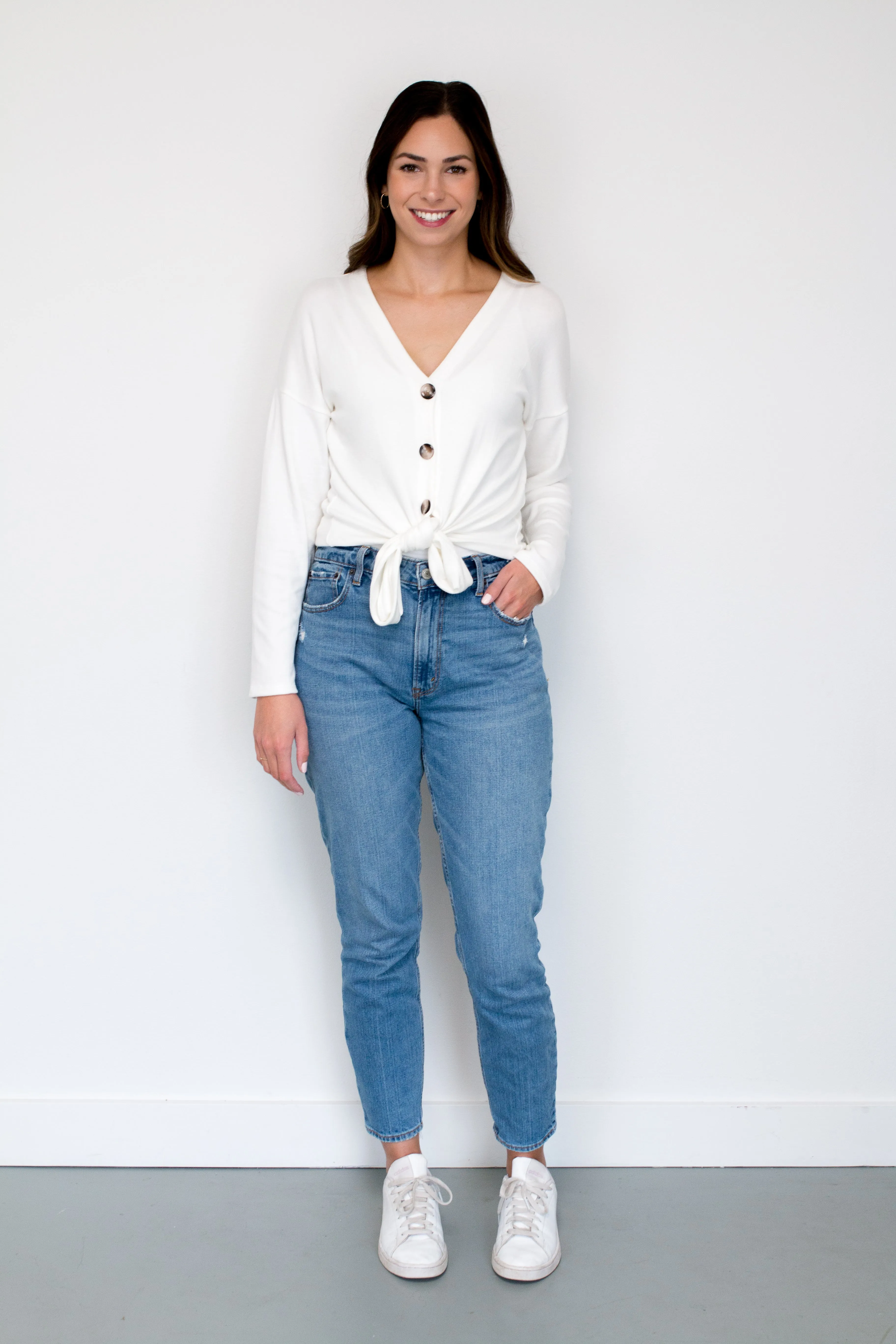 Holly Button-up Cardigan in Vanilla sold by Ang Hill product image thumbnail 4