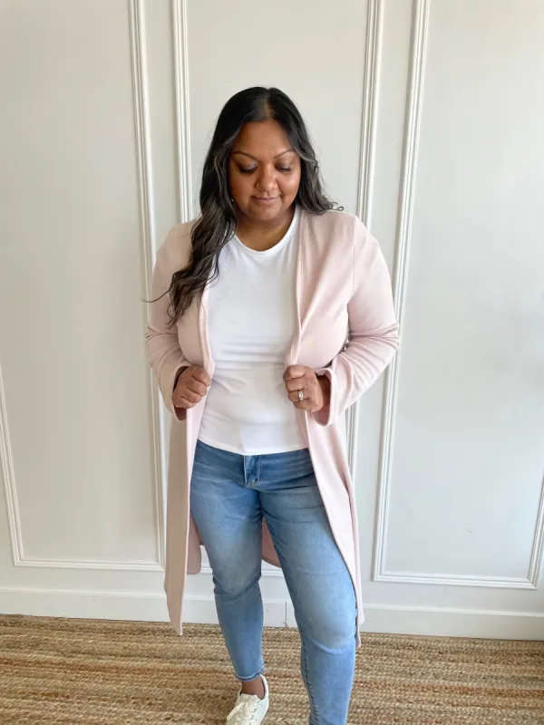 Carolina Long Cardigan in Pink sold by Ang Hill