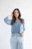 [PRE-ORDER] Ally Cropped V-neck Sweater in Sky Blue sold by Ang Hill