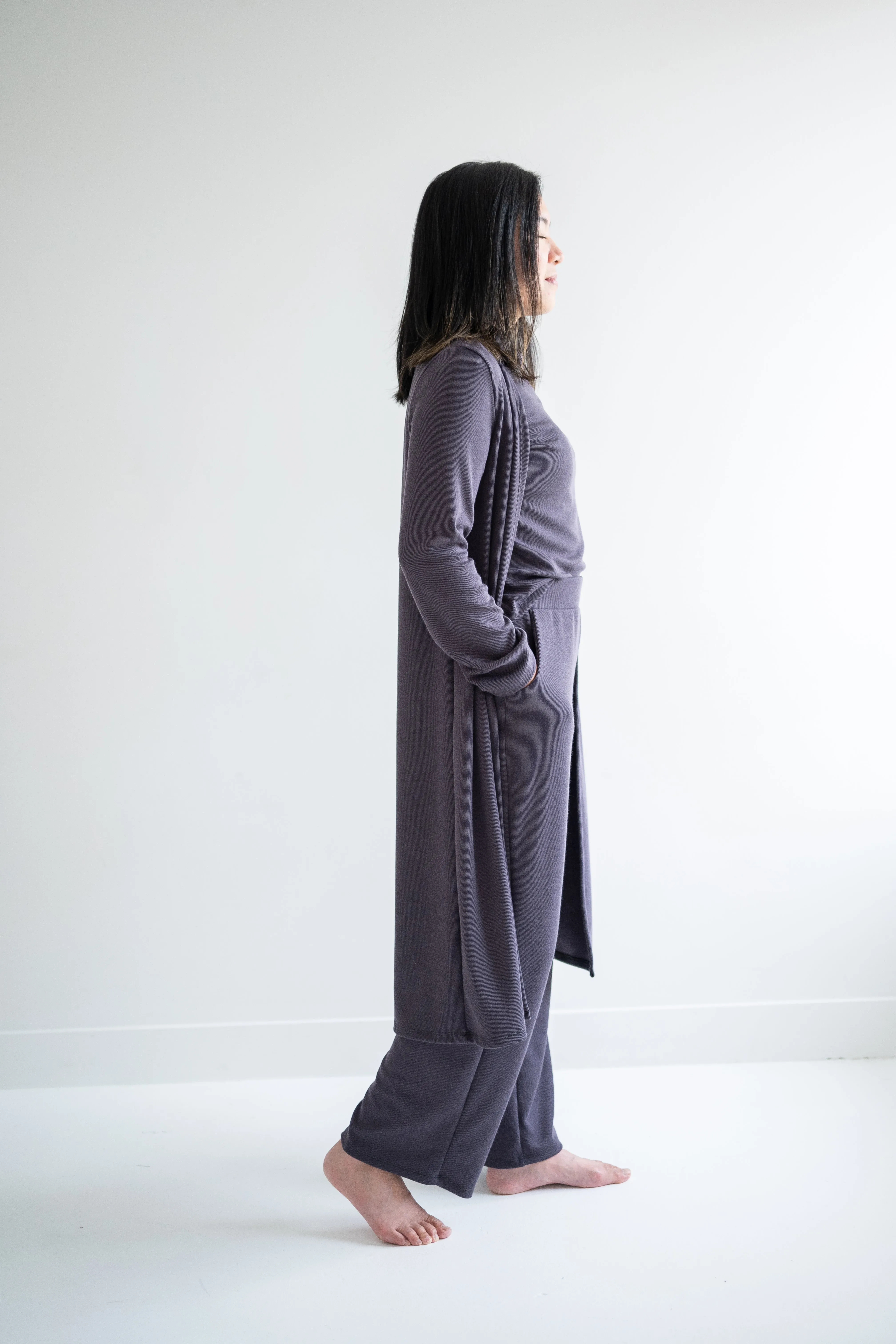 Carolina Long Cardigan in Fig sold by Ang Hill product image thumbnail 3