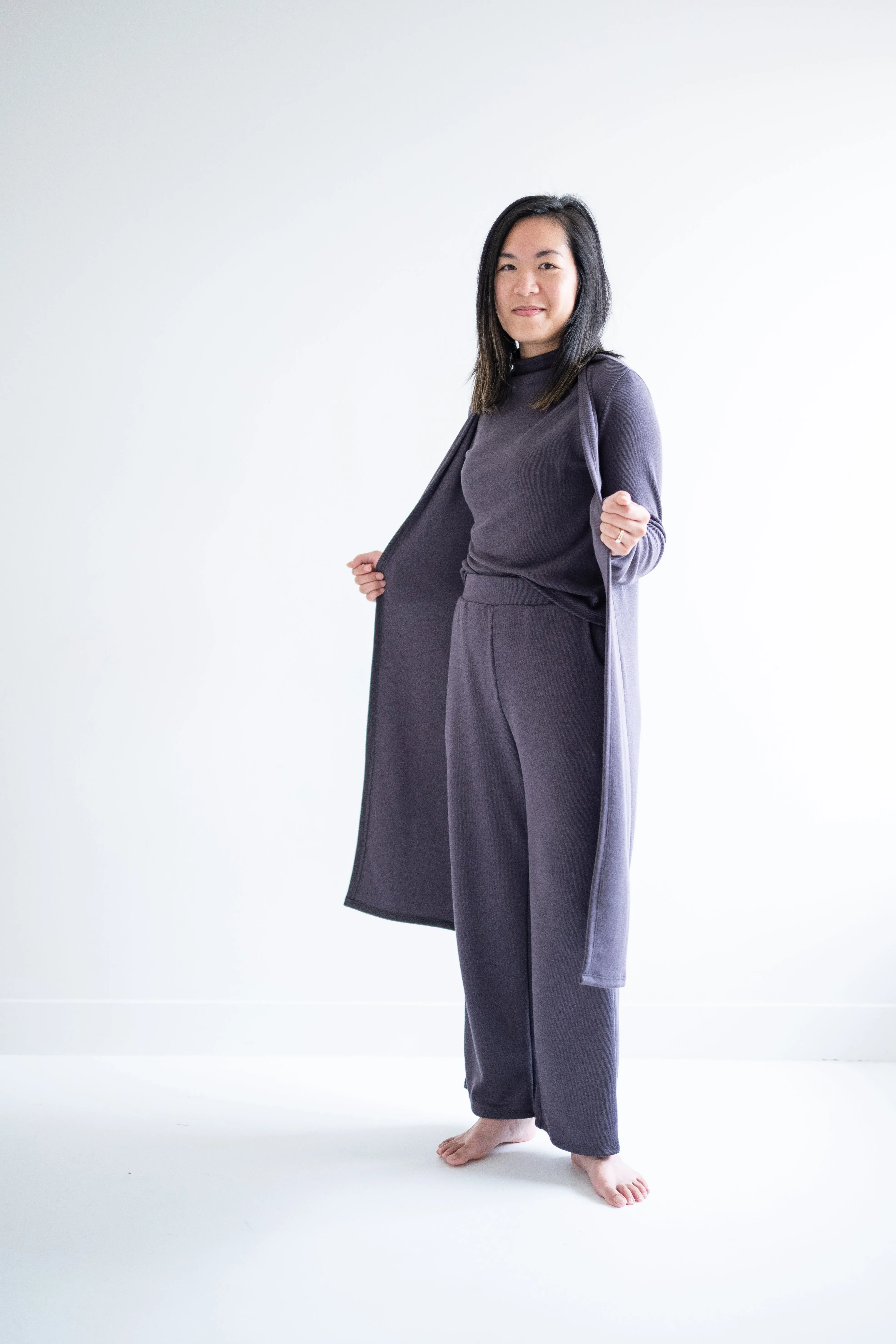 Carolina Long Cardigan in Fig sold by Ang Hill product image thumbnail 2